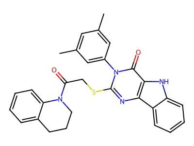 3-(3,5-dimethylphenyl)-2-{[2-oxo-2-(1,2,3,4-tetrahydroquinolin-1-yl)ethyl]sulfanyl}-3H,4H,5H-pyrimido[5,4-b]indol-4-one structure