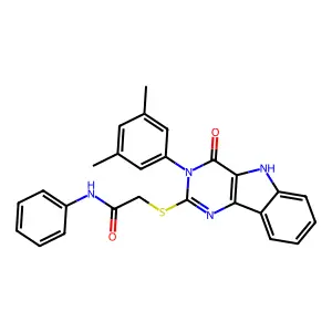 2-{[3-(3,5-dimethylphenyl)-4-oxo-3H,4H,5H-pyrimido[5,4-b]indol-2-yl]sulfanyl}-N-phenylacetamide structure