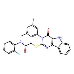 2-{[3-(3,5-dimethylphenyl)-4-oxo-3H,4H,5H-pyrimido[5,4-b]indol-2-yl]sulfanyl}-N-(2-fluorophenyl)acetamide structure