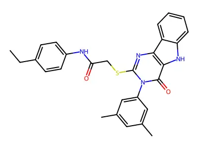 2-{[3-(3,5-dimethylphenyl)-4-oxo-3H,4H,5H-pyrimido[5,4-b]indol-2-yl]sulfanyl}-N-(4-ethylphenyl)acetamide structure