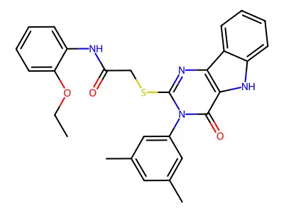 2-{[3-(3,5-dimethylphenyl)-4-oxo-3H,4H,5H-pyrimido[5,4-b]indol-2-yl]sulfanyl}-N-(2-ethoxyphenyl)acetamide structure