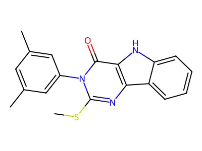 3-(3,5-dimethylphenyl)-2-methylsulfanyl-5H-pyrimido[5,4-b]indol-4-one structure