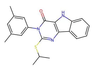 3-(3,5-dimethylphenyl)-2-(isopropylthio)-3H-pyrimido[5,4-b]indol-4(5H)-one structure