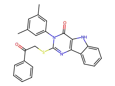 3-(3,5-dimethylphenyl)-2-((2-oxo-2-phenylethyl)thio)-3H-pyrimido[5,4-b]indol-4(5H)-one structure
