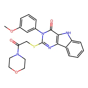 3-(3-methoxyphenyl)-2-((2-morpholino-2-oxoethyl)thio)-3H-pyrimido[5,4-b]indol-4(5H)-one structure