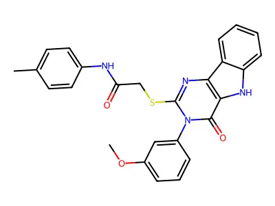 2-{[3-(3-methoxyphenyl)-4-oxo-3H,4H,5H-pyrimido[5,4-b]indol-2-yl]sulfanyl}-N-(4-methylphenyl)acetamide structure