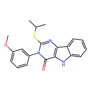 2-(isopropylthio)-3-(3-methoxyphenyl)-3H-pyrimido[5,4-b]indol-4(5H)-one structure