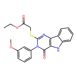 ethyl 2-{[3-(3-methoxyphenyl)-4-oxo-3H,4H,5H-pyrimido[5,4-b]indol-2-yl]sulfanyl}acetate structure