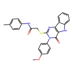 2-{[3-(4-methoxyphenyl)-4-oxo-3H,4H,5H-pyrimido[5,4-b]indol-2-yl]sulfanyl}-N-(4-methylphenyl)acetamide structure