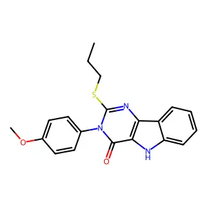 3-(4-methoxyphenyl)-2-(propylthio)-3H-pyrimido[5,4-b]indol-4(5H)-one structure