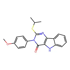 2-(isopropylthio)-3-(4-methoxyphenyl)-3H-pyrimido[5,4-b]indol-4(5H)-one structure