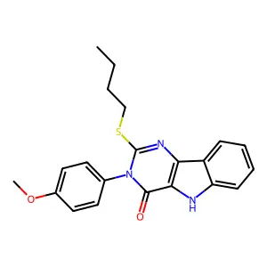 2-(butylthio)-3-(4-methoxyphenyl)-3H-pyrimido[5,4-b]indol-4(5H)-one structure