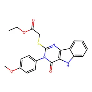 ethyl 2-{[3-(4-methoxyphenyl)-4-oxo-3H,4H,5H-pyrimido[5,4-b]indol-2-yl]sulfanyl}acetate structure