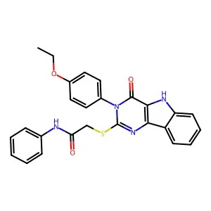 2-{[3-(4-ethoxyphenyl)-4-oxo-3H,4H,5H-pyrimido[5,4-b]indol-2-yl]sulfanyl}-N-phenylacetamide structure