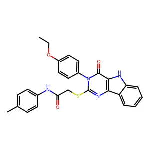 2-{[3-(4-ethoxyphenyl)-4-oxo-3H,4H,5H-pyrimido[5,4-b]indol-2-yl]sulfanyl}-N-(4-methylphenyl)acetamide structure