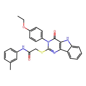 2-{[3-(4-ethoxyphenyl)-4-oxo-3H,4H,5H-pyrimido[5,4-b]indol-2-yl]sulfanyl}-N-(3-methylphenyl)acetamide structure