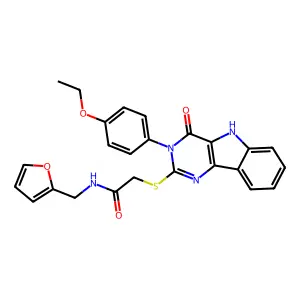 2-[[3-(4-ethoxyphenyl)-4-oxo-5H-pyrimido[5,4-b]indol-2-yl]sulfanyl]-N-(furan-2-ylmethyl)acetamide structure
