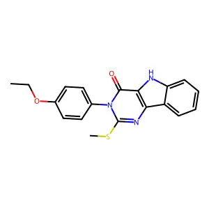 3-(4-ethoxyphenyl)-2-methylsulfanyl-5H-pyrimido[5,4-b]indol-4-one structure