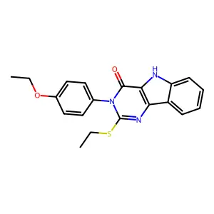 3-(4-ethoxyphenyl)-2-(ethylthio)-3H-pyrimido[5,4-b]indol-4(5H)-one structure