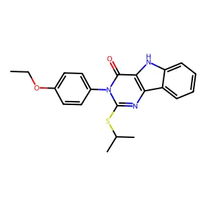 3-(4-ethoxyphenyl)-2-(isopropylthio)-3H-pyrimido[5,4-b]indol-4(5H)-one structure