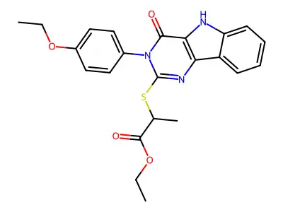 ethyl 2-{[3-(4-ethoxyphenyl)-4-oxo-3H,4H,5H-pyrimido[5,4-b]indol-2-yl]sulfanyl}propanoate structure