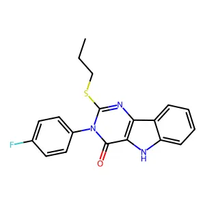 3-(4-fluorophenyl)-2-(propylthio)-3H-pyrimido[5,4-b]indol-4(5H)-one structure