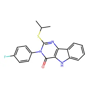 3-(4-fluorophenyl)-2-(isopropylthio)-3H-pyrimido[5,4-b]indol-4(5H)-one structure