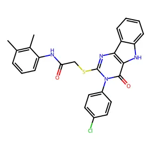 2-{[3-(4-chlorophenyl)-4-oxo-3H,4H,5H-pyrimido[5,4-b]indol-2-yl]sulfanyl}-N-(2,3-dimethylphenyl)acetamide structure