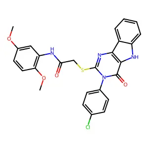 2-{[3-(4-chlorophenyl)-4-oxo-3H,4H,5H-pyrimido[5,4-b]indol-2-yl]sulfanyl}-N-(2,5-dimethoxyphenyl)acetamide structure