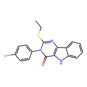 3-(4-chlorophenyl)-2-ethylsulfanyl-5H-pyrimido[5,4-b]indol-4-one structure