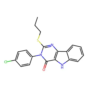 3-(4-chlorophenyl)-2-(propylthio)-3H-pyrimido[5,4-b]indol-4(5H)-one structure