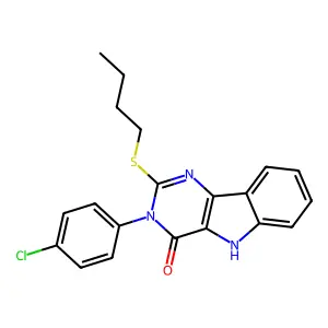2-(butylthio)-3-(4-chlorophenyl)-3H-pyrimido[5,4-b]indol-4(5H)-one structure
