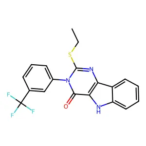 2-(ethylthio)-3-(3-(trifluoromethyl)phenyl)-3H-pyrimido[5,4-b]indol-4(5H)-one structure