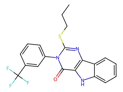 2-(propylthio)-3-(3-(trifluoromethyl)phenyl)-3H-pyrimido[5,4-b]indol-4(5H)-one structure