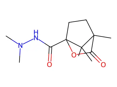 N',N',4,7,7-pentamethyl-3-oxo-2-oxabicyclo[2.2.1]heptane-1-carbohydrazide structure