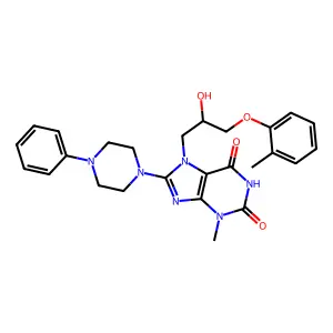 7-(2-hydroxy-3-(o-tolyloxy)propyl)-3-methyl-8-(4-phenylpiperazin-1-yl)-1H-purine-2,6(3H,7H)-dione structure