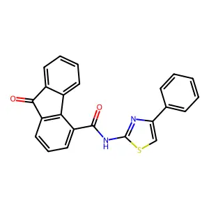 9-oxo-N-(4-phenyl-1,3-thiazol-2-yl)-9H-fluorene-4-carboxamide structure