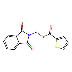 (1,3-dioxo-2,3-dihydro-1H-isoindol-2-yl)methyl thiophene-2-carboxylate structure