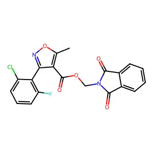 (1,3-dioxoisoindolin-2-yl)methyl 3-(2-chloro-6-fluorophenyl)-5-methylisoxazole-4-carboxylate structure