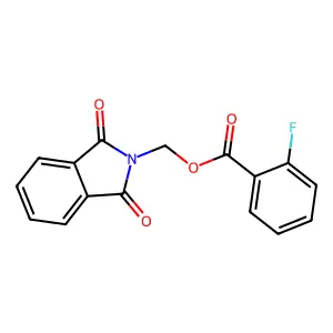 (1,3-dioxo-2,3-dihydro-1H-isoindol-2-yl)methyl 2-fluorobenzoate structure