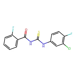 N-[(3-chloro-4-fluorophenyl)carbamothioyl]-2-fluorobenzamide structure