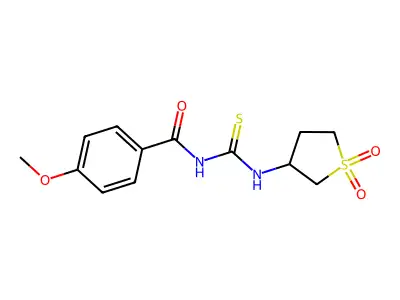 N-[(1,1-dioxothiolan-3-yl)carbamothioyl]-4-methoxybenzamide structure