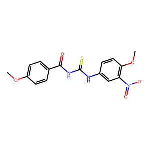 4-methoxy-N-[(4-methoxy-3-nitrophenyl)carbamothioyl]benzamide structure