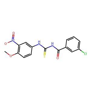 3-chloro-N-[(4-methoxy-3-nitrophenyl)carbamothioyl]benzamide structure
