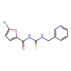 5-bromo-N-((pyridin-3-ylmethyl)carbamothioyl)furan-2-carboxamide structure