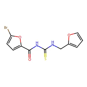 5-bromo-N-((furan-2-ylmethyl)carbamothioyl)furan-2-carboxamide structure