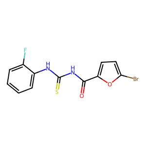 5-bromo-N-[(2-fluorophenyl)carbamothioyl]furan-2-carboxamide structure