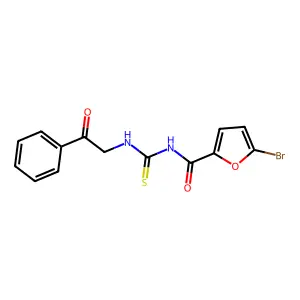 5-bromo-N-((2-oxo-2-phenylethyl)carbamothioyl)furan-2-carboxamide structure