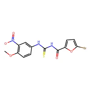 5-bromo-N-((4-methoxy-3-nitrophenyl)carbamothioyl)furan-2-carboxamide structure