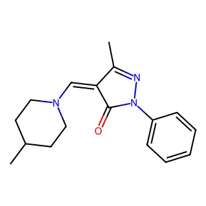 (Z)-3-methyl-4-((4-methylpiperidin-1-yl)methylene)-1-phenyl-1H-pyrazol-5(4H)-one structure